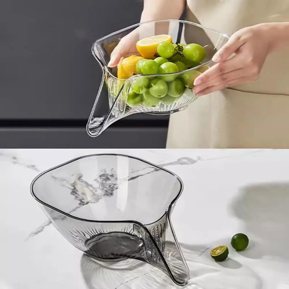 Drain Basket Fine Drainage Holes Basket Large Capacity Efficient Quick Drainage Sink Fruit Vegetable Washing Basket for Kitchen