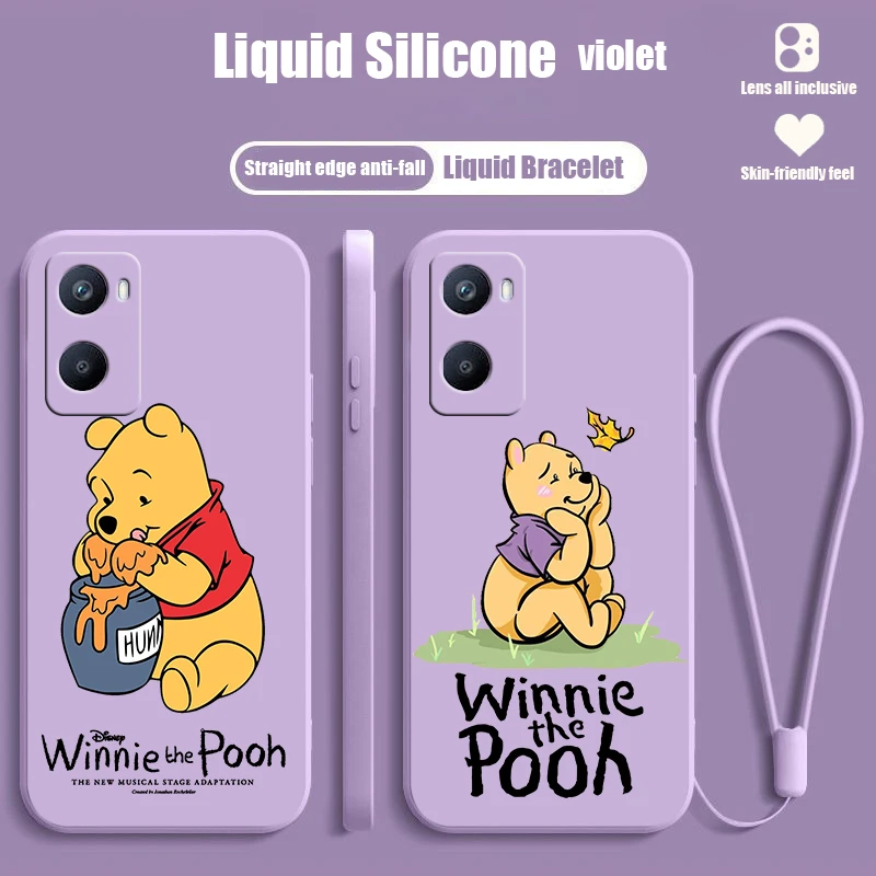 

Disney Pooh Bear Anime For OPPO A98 A96 A94 A93 A77S A76 A74 A73 A72 A57E S A56S Liquid Rope Silicone Phone Case