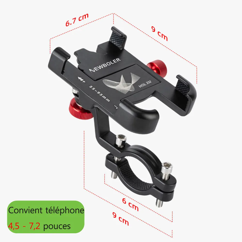 NEWBOLER MTB Phone Mount 360° Rotatable Aluminum Bike Holder - Image 4