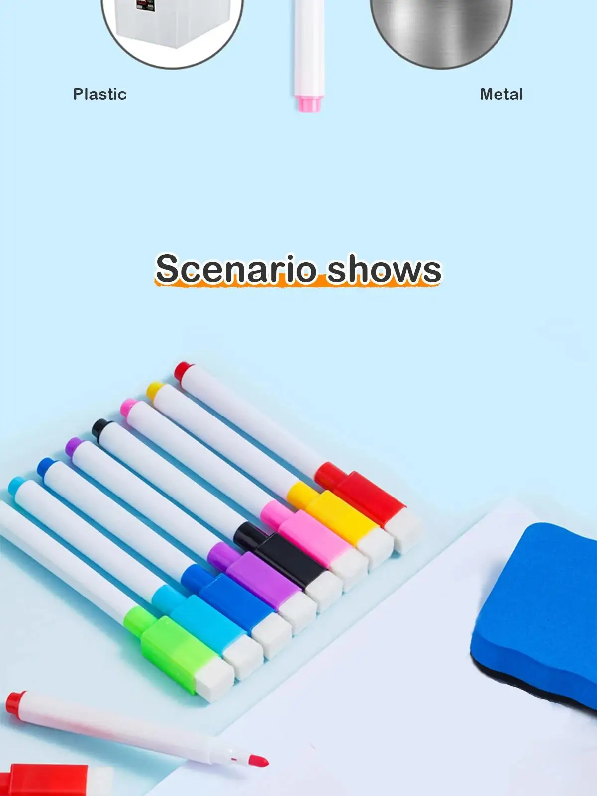 6/8 stücke Magnetische Löschbaren Whiteboard Stift Farbe Optionen Nummerierung Schreibwaren Büro Lehre Liefert Für Tafel Student Hinweis – Detail 13