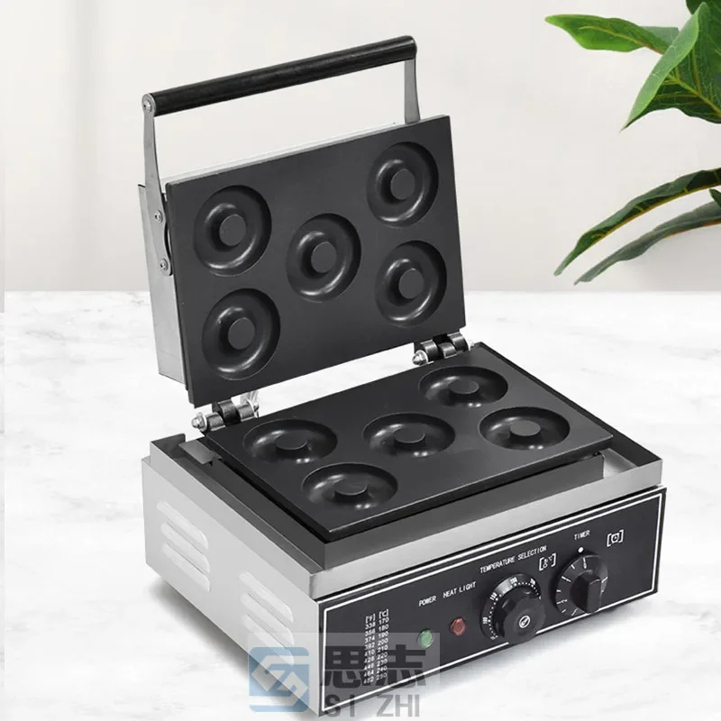 가정용 스마트 6 구 도넛 메이커, 붙지 않는 코팅, 온도 조절 가능, 110V, 220V