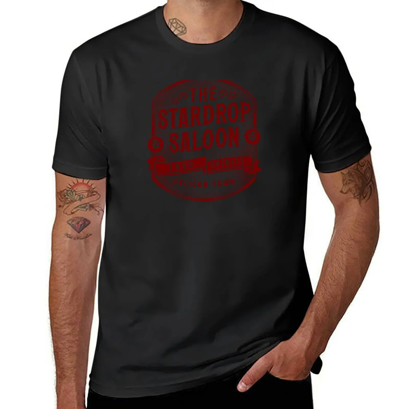 The Stardrop Saloon Emblem T-Shirt summer tops tees t shirts for men cotton