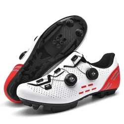 Unisex Nonslip Cycling Sneakers for Road and Mountain Biking (2021-1MTB-white-red)