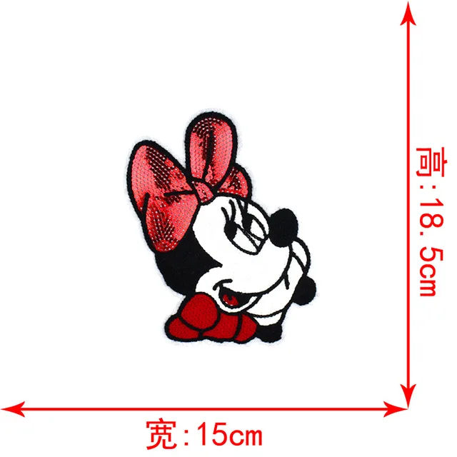 Disney Sequins Clothing Patch Mickey Minnie Mouse Patches Cartoon Sew Clothes Patch for T-shirt Coat DIY Decoration Women Gift Dull