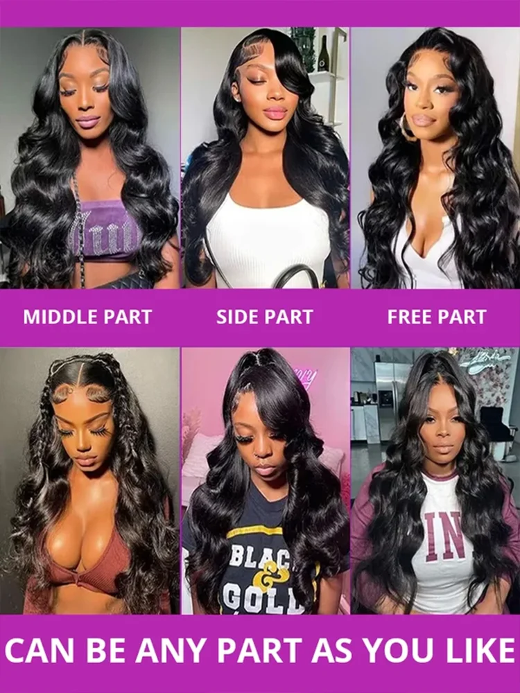 Natural Color Body Wave Human Hair Wig 250% Density 13x4 HD Lace Front Wig Pre Cut with Baby Hair No Shedding