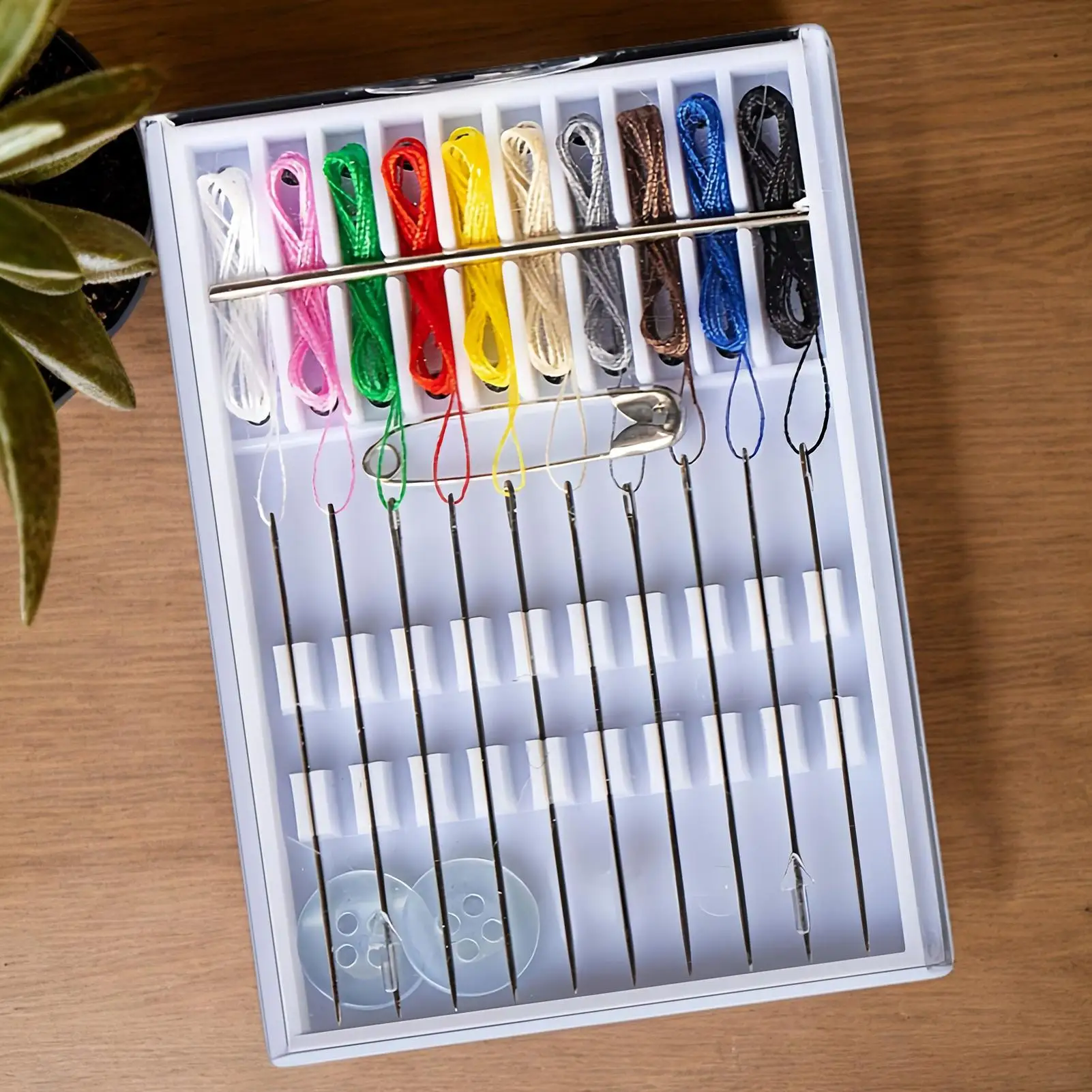 10 Boxes Home and Travel Quick Fix Sewing Kit Pre Threaded Needle Kit Clothes Supplies Accessories With Pin Button