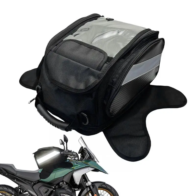 

Motorcycle Tank Bag With Touch Screen Motorcycle Saddlebags Oxford Black Motorbike Storage Box Auto Backpack Container For Bikes