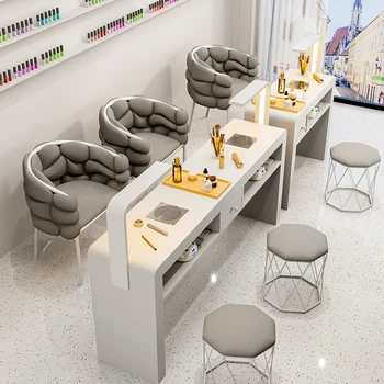 Scaffale Scrivanie per unghie integrate Forniture per riporre Aspirapolvere Scrivanie per unghie Mobili nordici di lusso Mesa Para manicure per unghie Spa