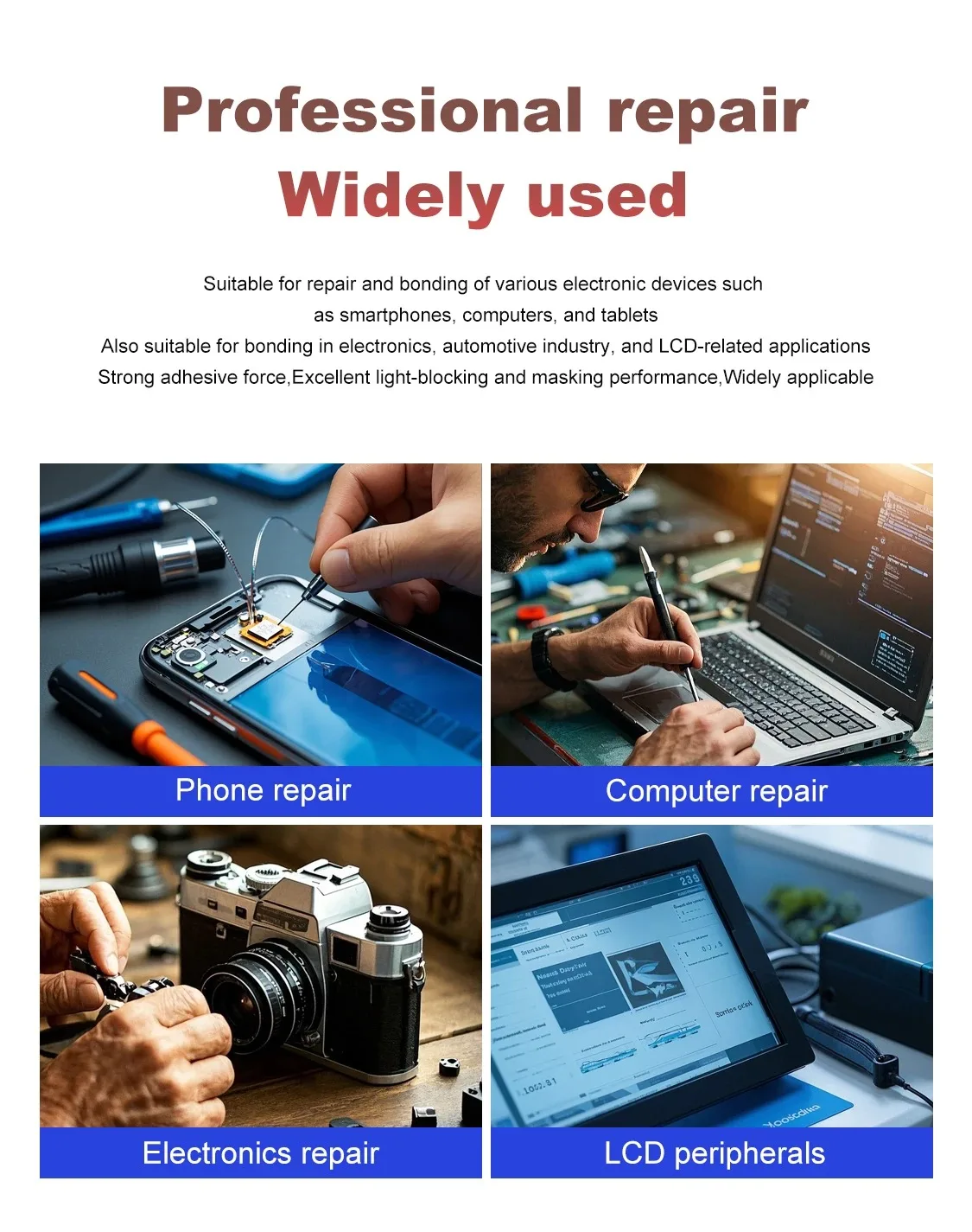 5 Stück MECHANIC 3 mm doppelseitiges Klebeband für Handy, Tablet, LCD-Bildschirm, Rückseite, hohe Temperaturbeständigkeit, Dichtungsband – Detail 3