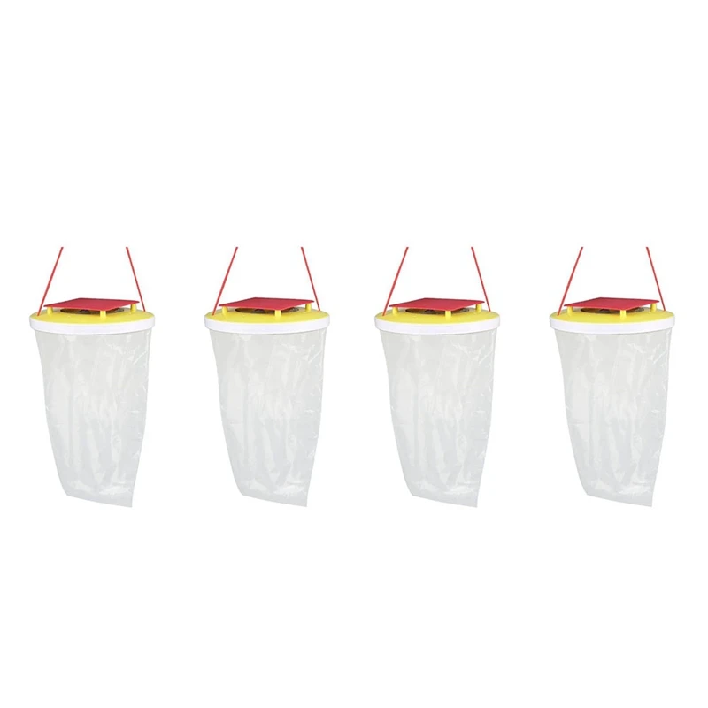 

4 Piece Fly Traps Outdoor Hanging Fly Catcher As Shown Plastic Disposable Ranch Fly Trap Catcher Bag