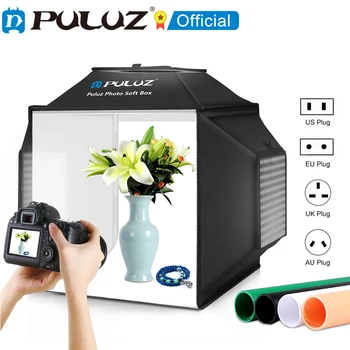 PULUZ 접이식 스튜디오 촬영 텐트 소프트 박스, 40cm, 72W, 24W, 사진 조명 키트, 4 색 배경 LED 사진 라이트 박스
