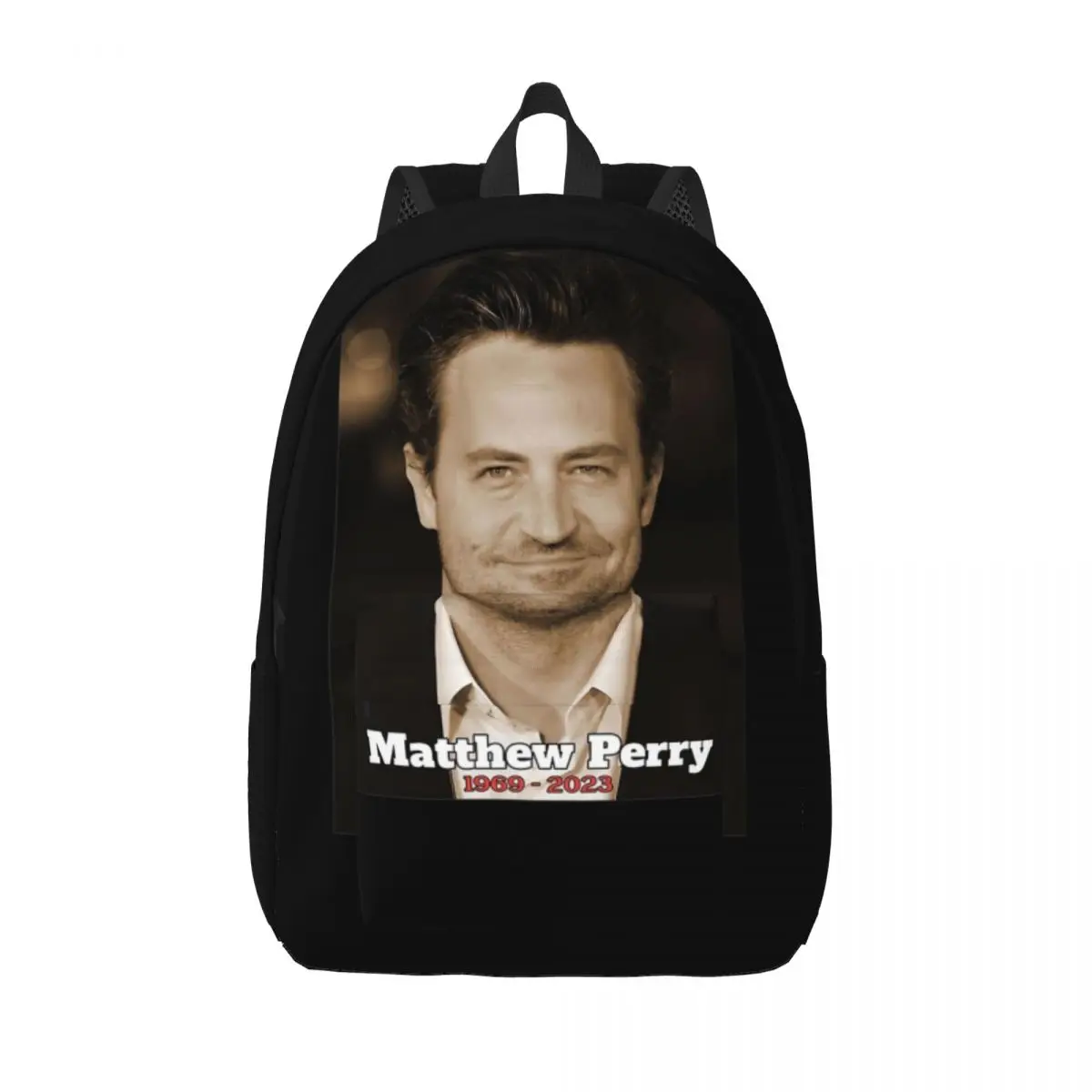 

Rip Matthew Perry 1969 2023 Fashion Backpack Outdoor Student Business Thank You Memories Daypack for Men Women Laptop Bag