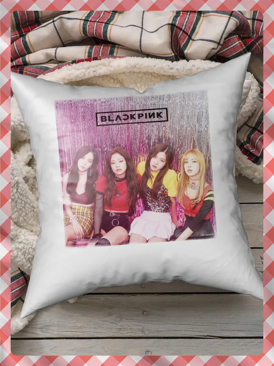 Подушка для сна декоративная с принтом BLACKPINK (блэкпинк K-pop girl group Лиса Джису Розэ