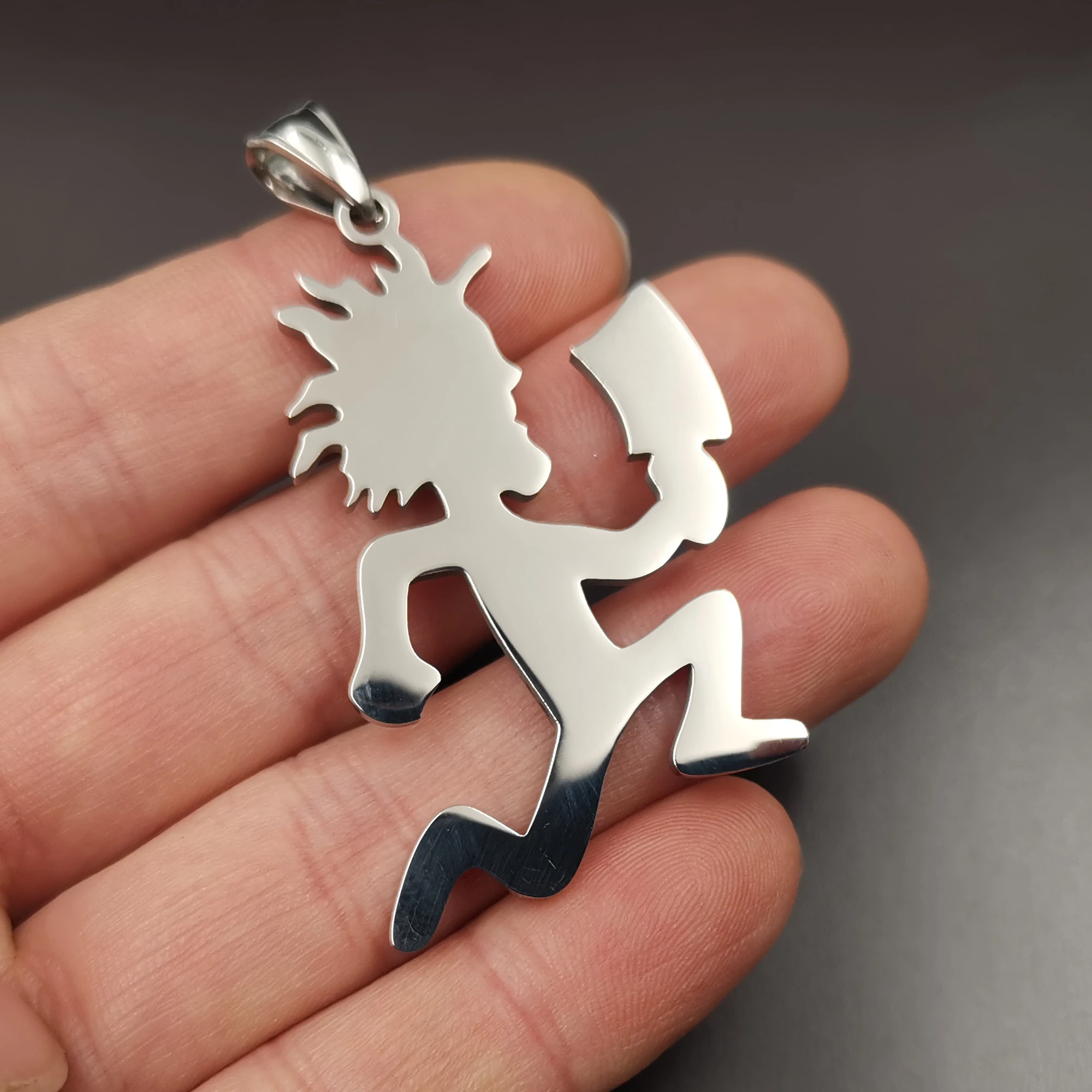 Polished Large 2''Jugallo Hatchetman Necklace Stainless Steel Hatchetman Pendant Charm Choose Chain 24inch 6