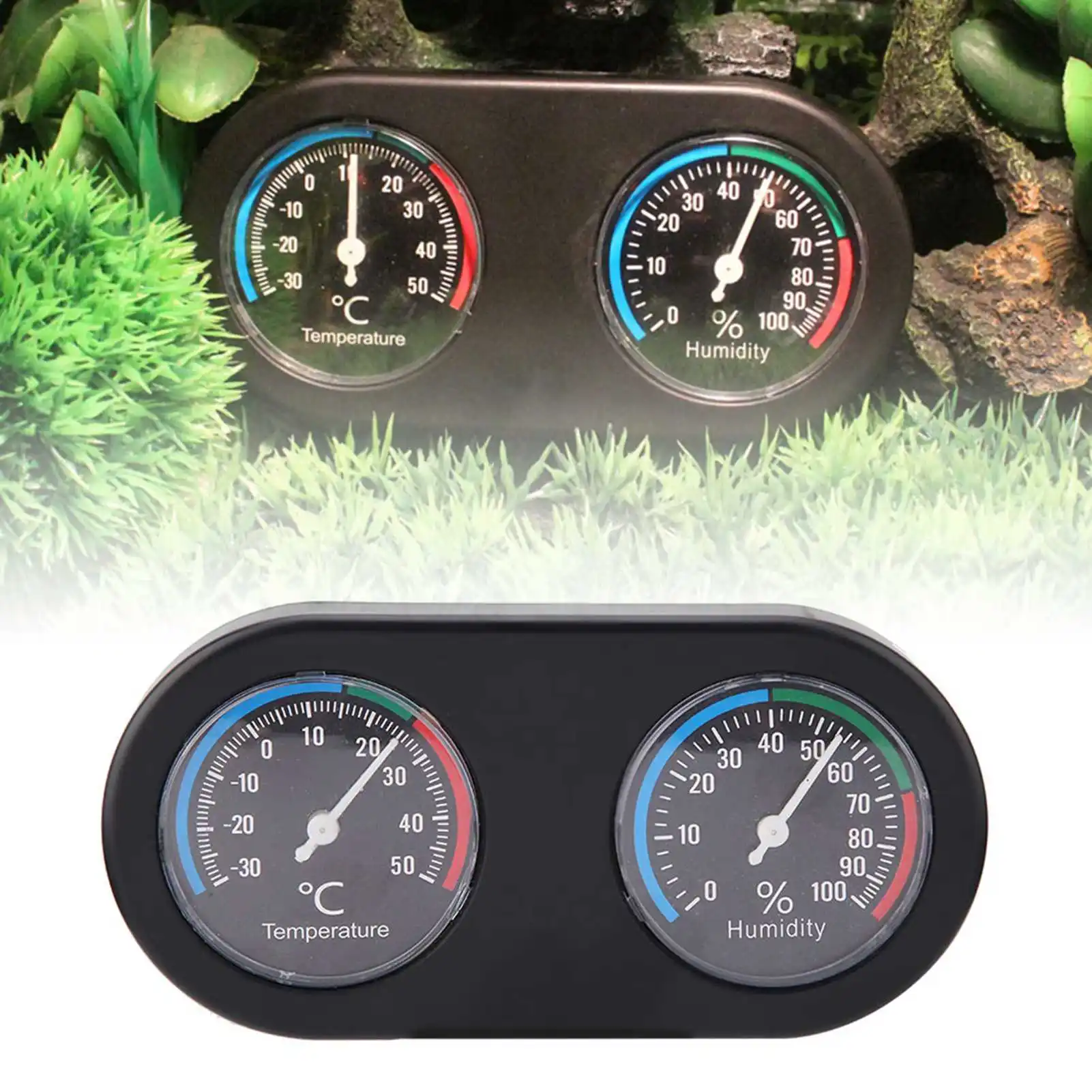 Hygrothermograph Reptile Hygrometer Mini Analog Temperature Humidity Meter Round Shape Thermometer Hygrometer for Reptile 2
