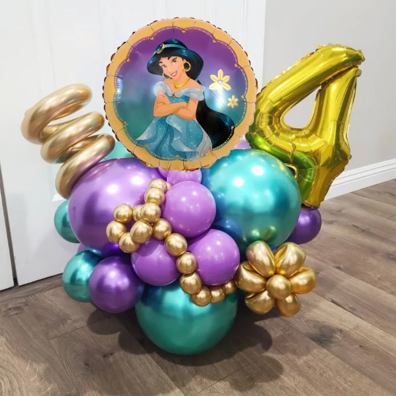 22pcsSetDisneyPrincessJasmineFoilBalloon16inchNumberBalloons