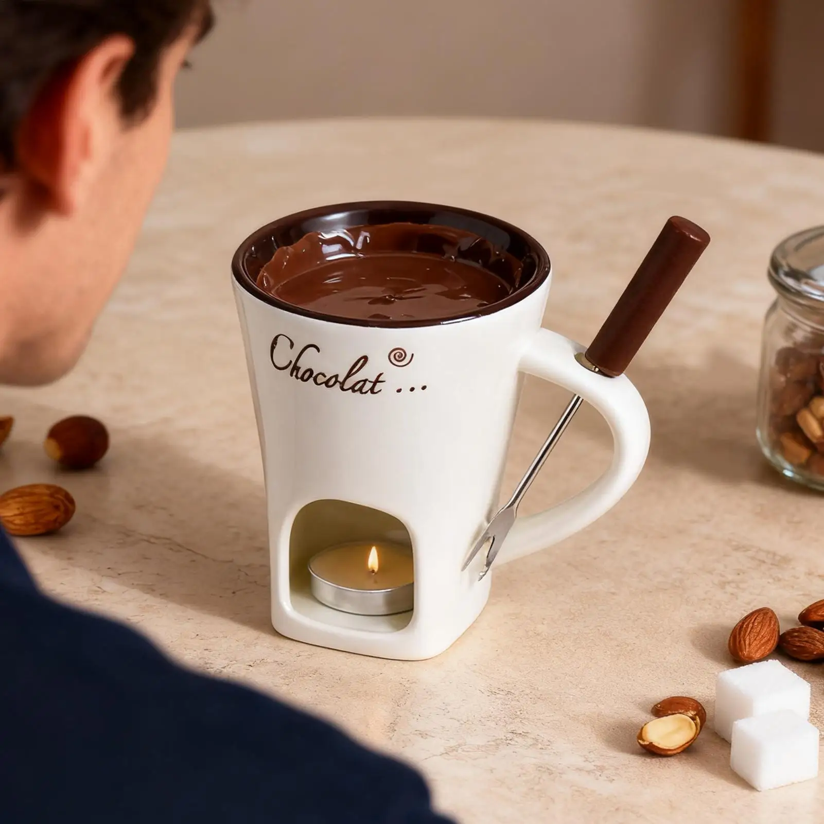 Chocolate Melting Mug Chocolate Melting Pot Ceramic Small Cheese Butter Fondue Cup For Seafood Dinner Appetizer Sauce Cheese