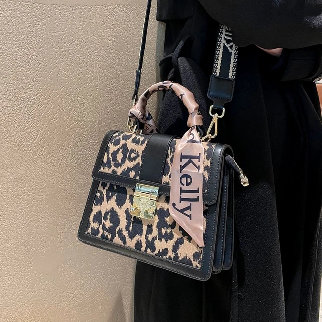 Leopard Ita Bags for Women Real Elather Shoulder Bag Luxury