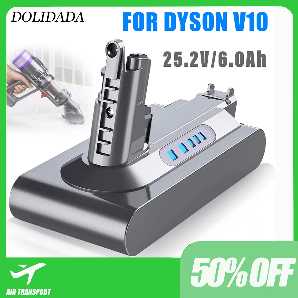 

Dolidada V10 Replacement Battery 25.2V 6000mAh For Dyson V10,SV12,V10 Absolute,V10 Fluffy , cyclone V10 Battery Vacuum Cleaner
