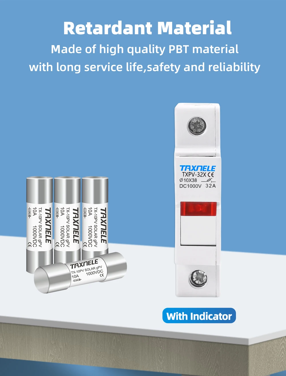Description Picture 5 of itemSolar DC Fuses 1000V PV Photovoltaic 6A 10A 15A 20A 25A 30A DC Fuse Holder Base for Solar System Short Circuit Protection gpV