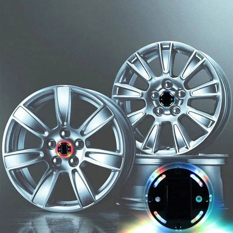 1pcs Car Solar Hub Light LED Colorful Wheel Light Tire Car Decorative Tyre Valve Cap Lamp
