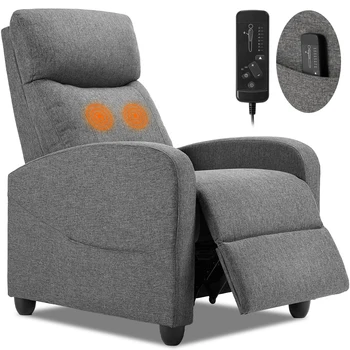 JHK Recliner Chair Massage Reclining For Adults Comfortable Fabric Recliner Sofa Adjustable Home Theater Seat Lounge With Padded 5