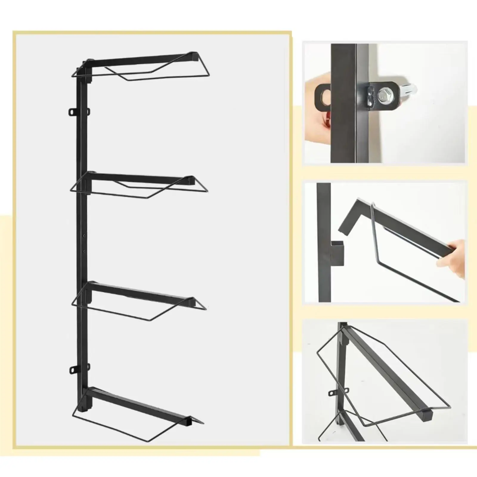 Saddle Rack Wall Mount Holds Tack, Pad, Accessories 4 Tier for Western/English Saddles Equestrian Equipment for Horse Tack Room 5