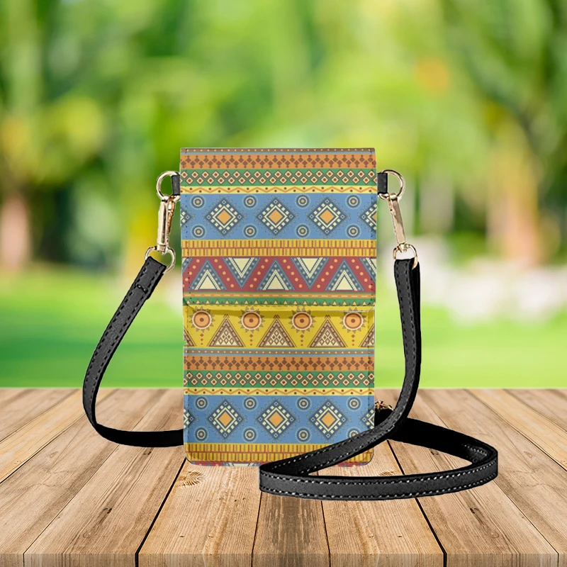 

FORUDESIGNS Aztec Tribal Style Mobile Phone Bag Unisex Ethnic Abstract Boho Tribal Women's Makeup Bags Crossbody Luxury