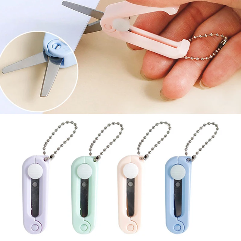 

Mini Stainless Steel Scissors Portable Scissors for Office Students Children Folding Scissors Small Pendant Stationary Scissors