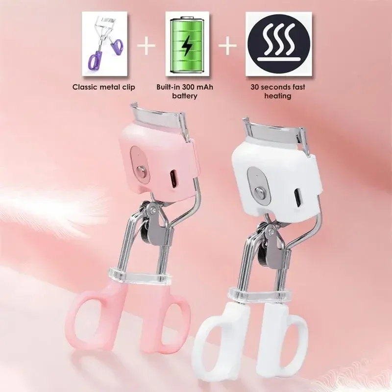 Electric Eyelash Curler Fast Heating Natural Curled Control Styling Make Up Eyelashes Clip Curl Lasting
