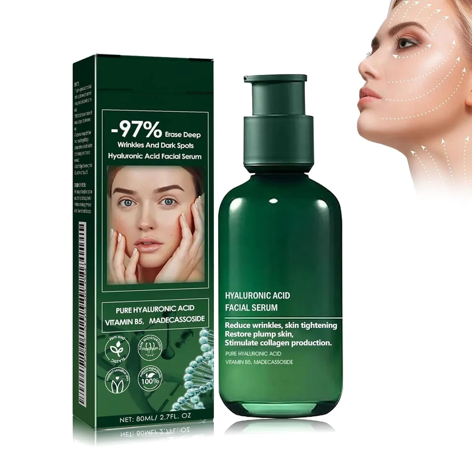 Vitamin B5 Essence Hyaluronic Acid Facial and Neck Skin Firming Anti Wrinkle Aging Repair Fine Lines Smooth Moisturizing Essence 3