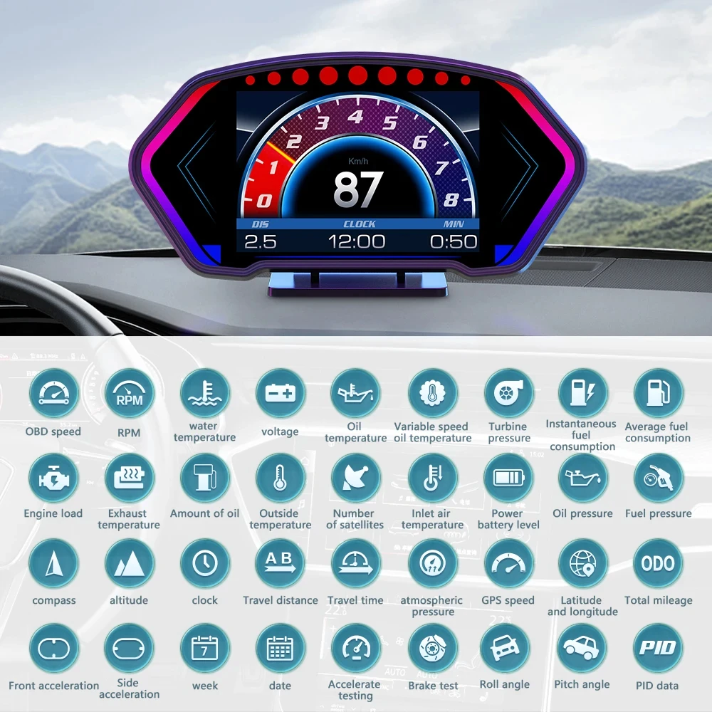 P3 HUD OBD2 GPS ڵ  ÷,  ڵ ӵ  ,  µ  溸  跮