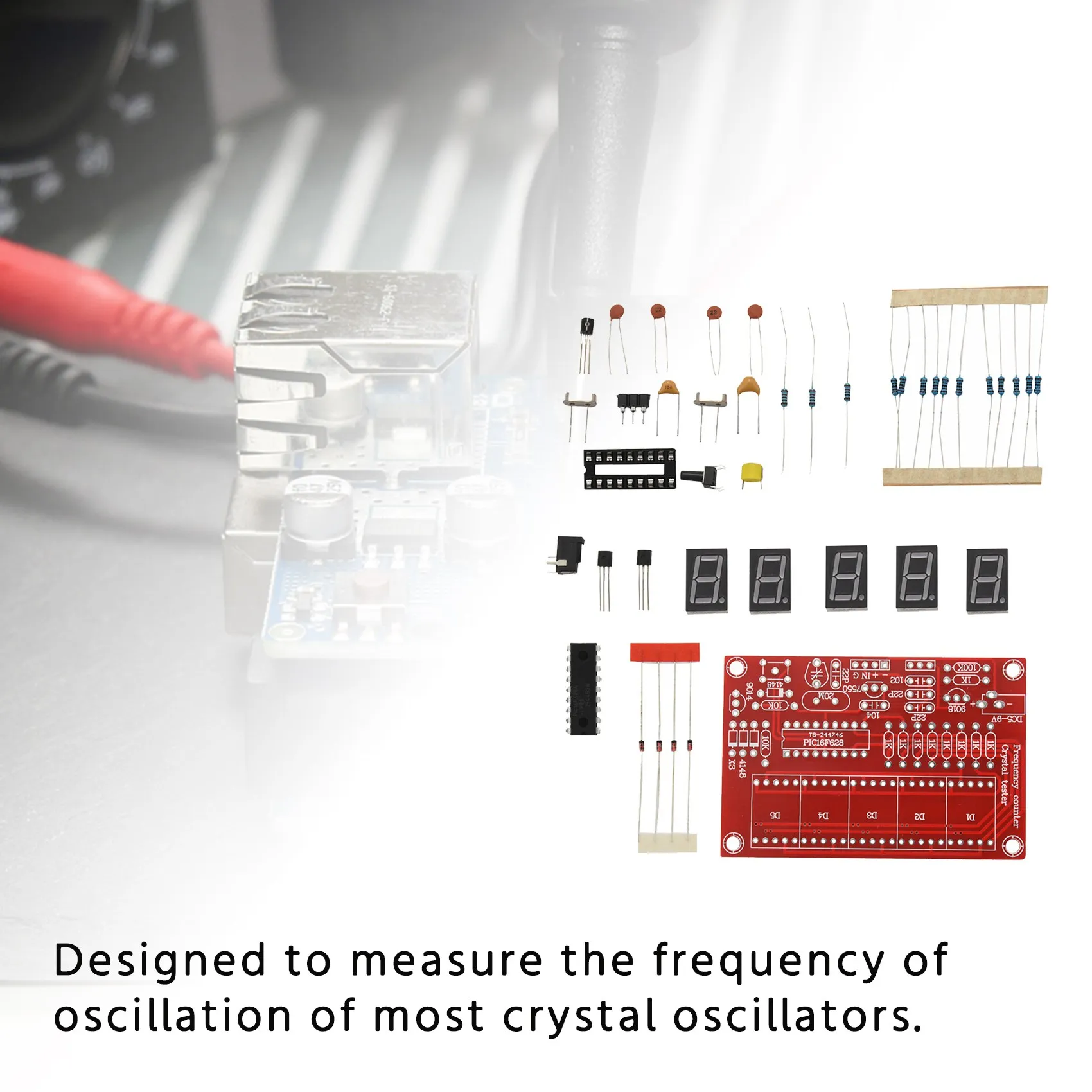 50 MHz Crystal Oscillator Frequency counter Testers DIY Kit 5 Resolution Digital Red