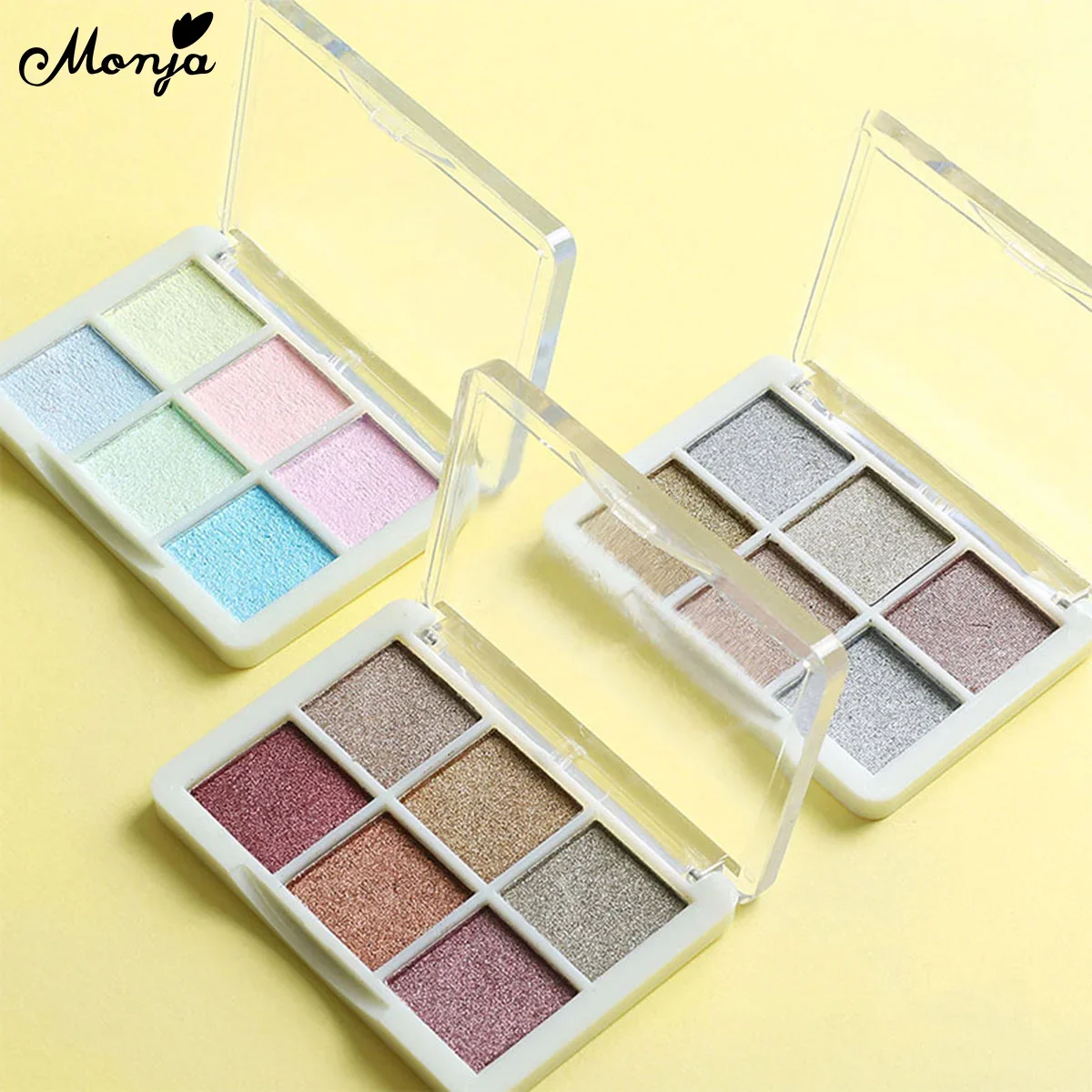 Monja Nail Glitter Pallette Solid Magic Chrome Mirror Powder Sponge Brush Aurora Lustre Color Pigment Glassy Manicure Decoration