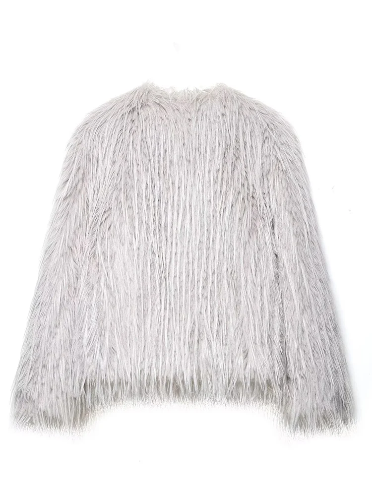 Women's Winter Jacket New Fashion Faux Fur Jackets For Women Long Sleeve Fluffy Thick Warm Coat Chic Elegant Loose New Outerwear