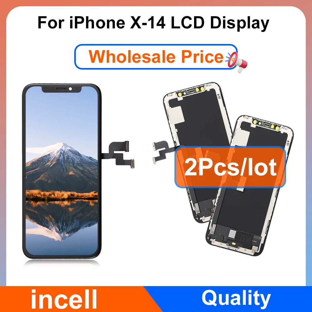 

2Pcs Incell Quality LCD Display For iPhone 11 X XS XR 12 Touch Screen Assembly Replacement For iPhone 12 Pro Max 13 Mini 14 LCD