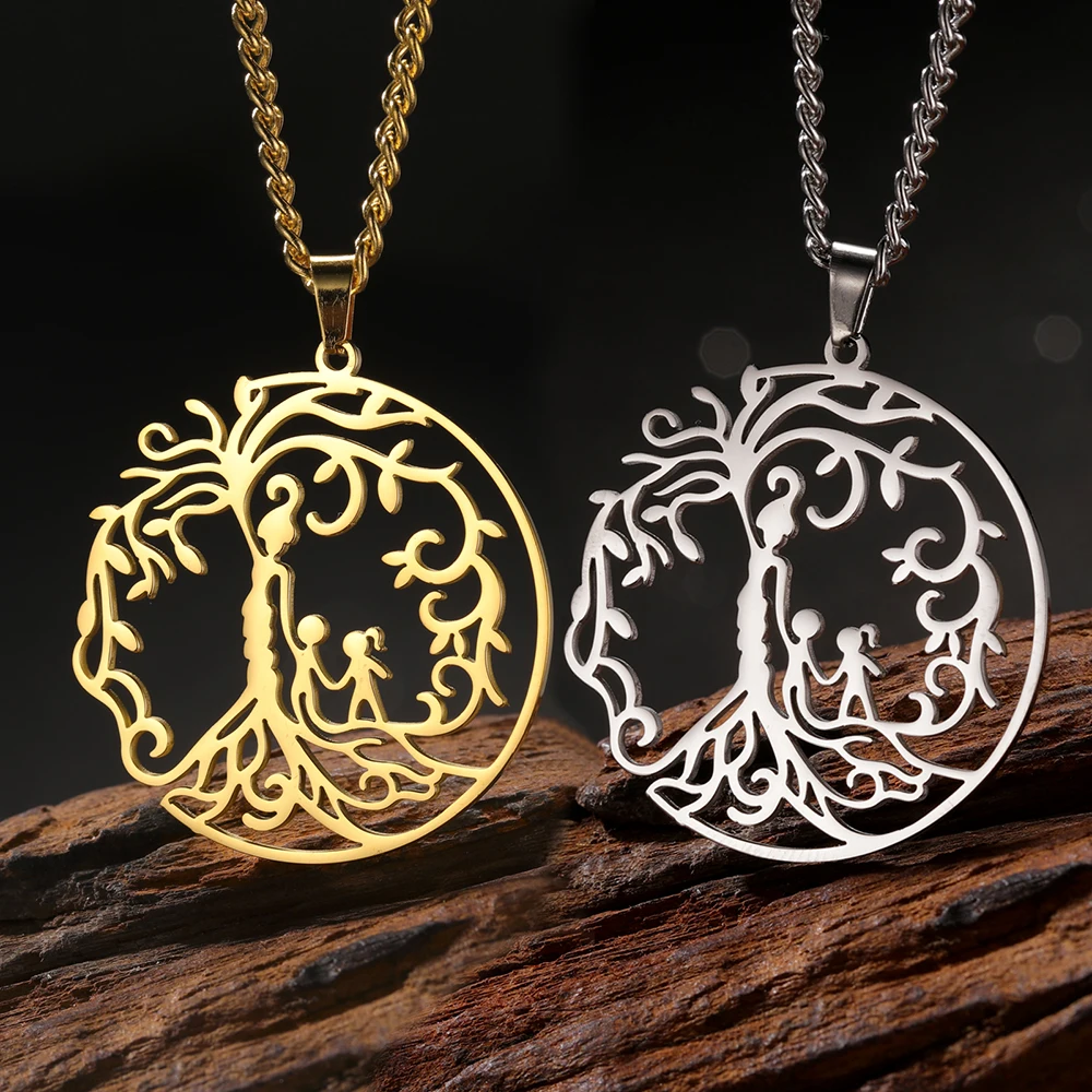 Dawapara Tree of Life Necklace Mom and Children Family Tree
