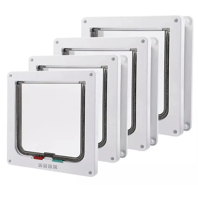 Security Lock Flap Door for Dog Cats Kitten ABS Plastic Small Pet Gate Door Kit Cat Dogs Flap Doors Dog Cat Accessories 4