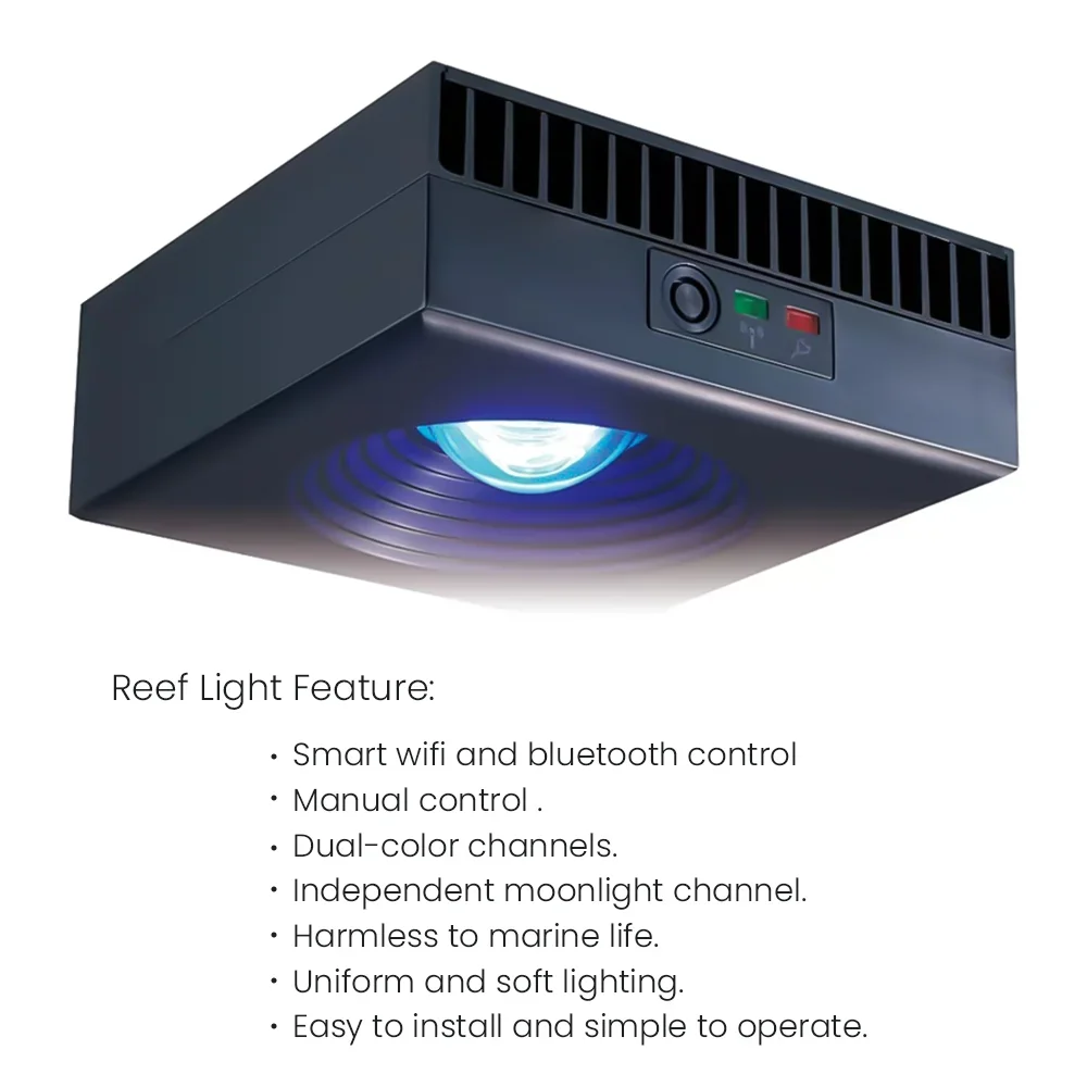2025 제바오 제코드 MSQ 시리즈 스마트 풀 스펙트럼 WiFi 블루투스 수동 듀얼 문라이트 아쿠아리움 LED 조명 해양 리프 어항용