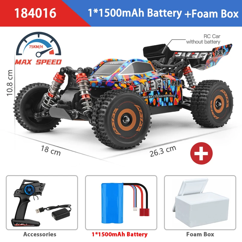 WLtoys 184016 75 キロ/h 2.4 グラム RC カーブラシレス 4WD
