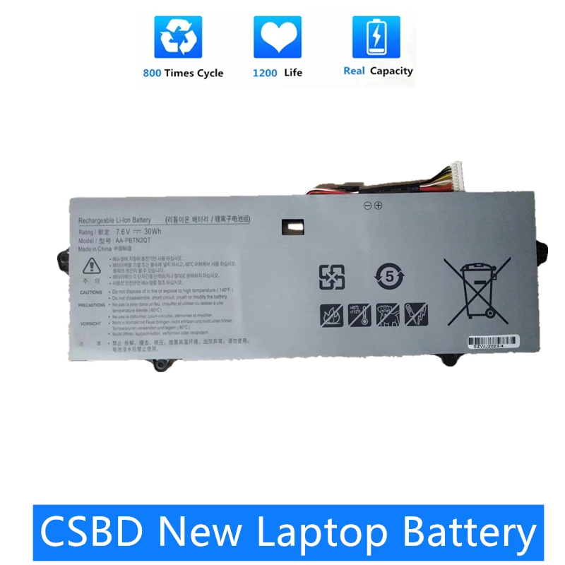 

CSBD New 7.6V 30WH AA-PBTN2QT Laptop Battery For Samsung NOTEBook 9 13.3 NP900X3N K04US K02US K03US K01US NP900X3NI