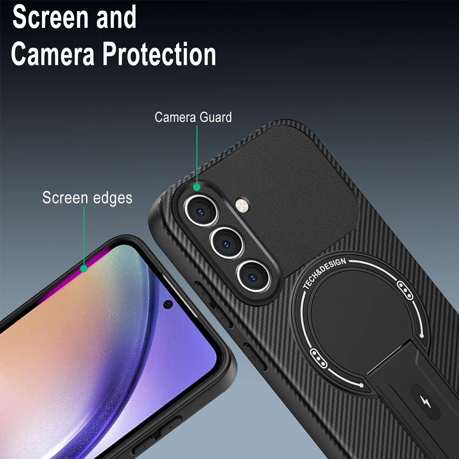 Magnetic Fold Stand Armor Phone Case with Magsafe Cover