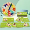 Wooden Clock Toys Card Matching Game Clock Model Teaching Aid Montessori Learning Clocks Cultivating Time Concept Teaching Toy 3