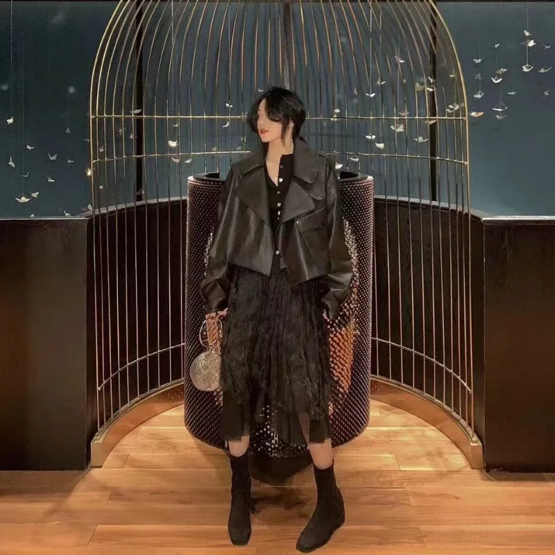 Рисунок 5 - Черная короткая Свободная куртка из искусственной кожи