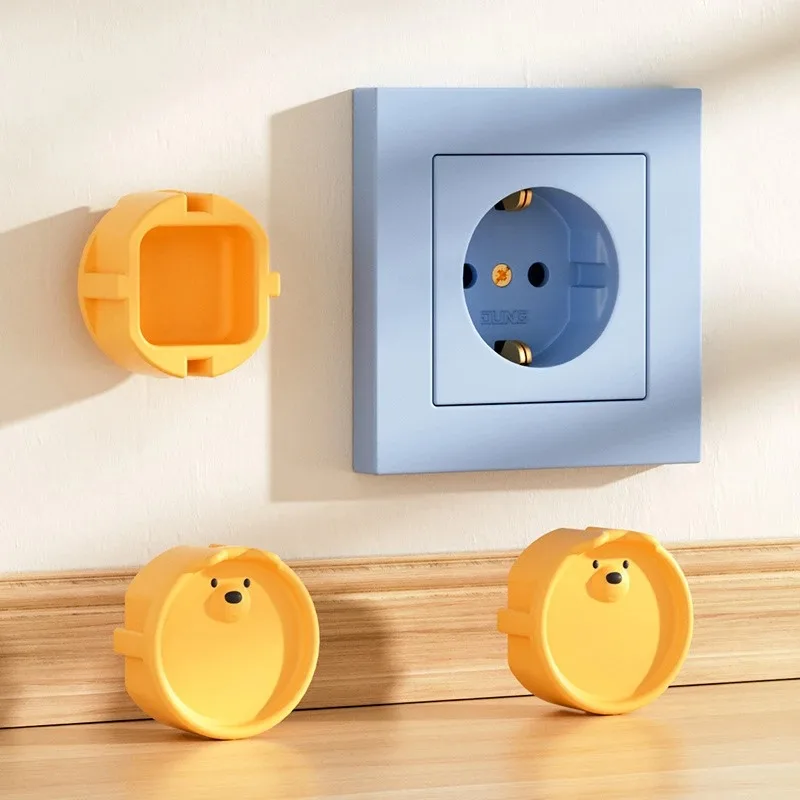5Pcs Baby Safety Protection Socket Protective Cover Cute Cartoon Children Electric Shock Prevention