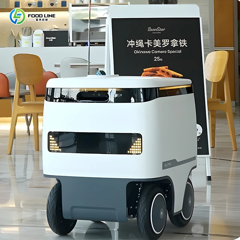 Robot di Consegna per Camere d'Albergo Personalizzato, Resistente agli Urti, Robot Intelligente Autonomo per Trasporto e Consegna Cibo