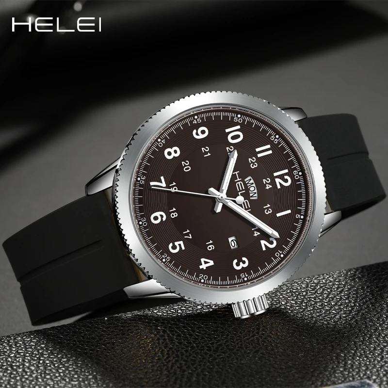 HELEI men's watches digital dial fashion quartz wristwatch men's wristwatches watches men's authentic watches gift for men