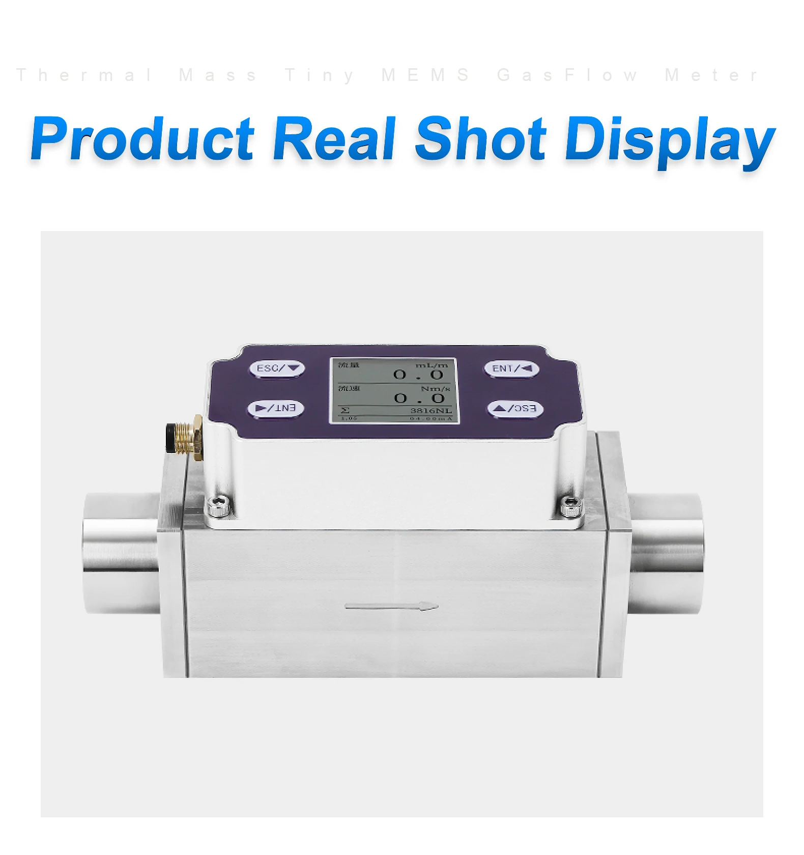 MEMS Mass Flow Meter 4-20mA RS485 Digital Gas Flow Sensor Thermal Micro Flow Tra