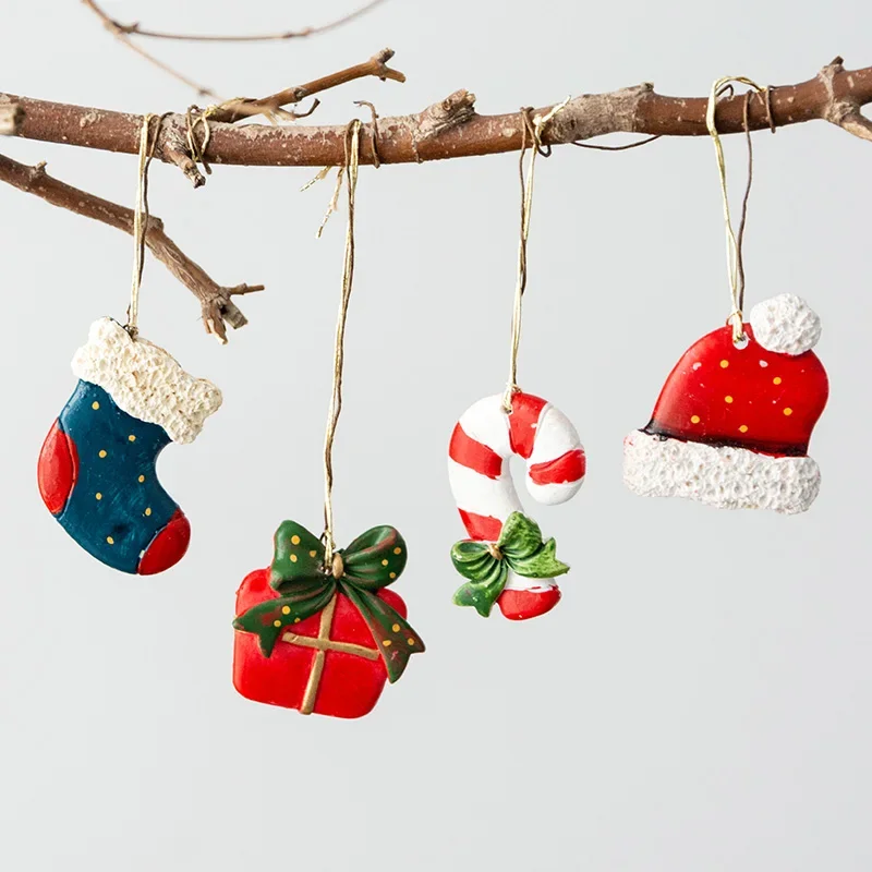 

Рождественская Маленькая подвеска из смолы, настольная Рождественская елка, гирлянда, украшение ручной работы, «сделай сам», аксессуары, рождественские украшения