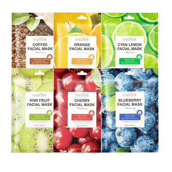 12pcs Fruit Face Mask Anti-Wrinkle Moisturizing Refreshing Sheet Masks Shrink Pores Brighten Firm Facial Mask Skin Care Products